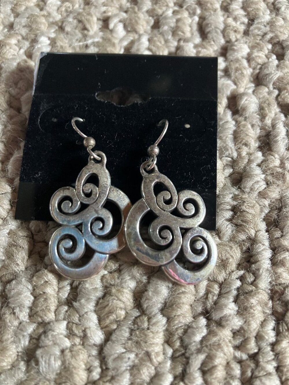 Brighton Mingle Mix Silver‎ Tone Swirl Dangle Earrings Boho Chic Minimalist
